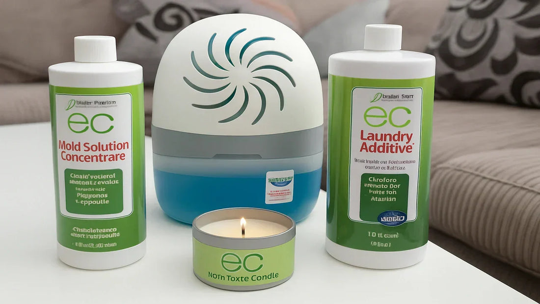 Mold testing and treatment products for home on display