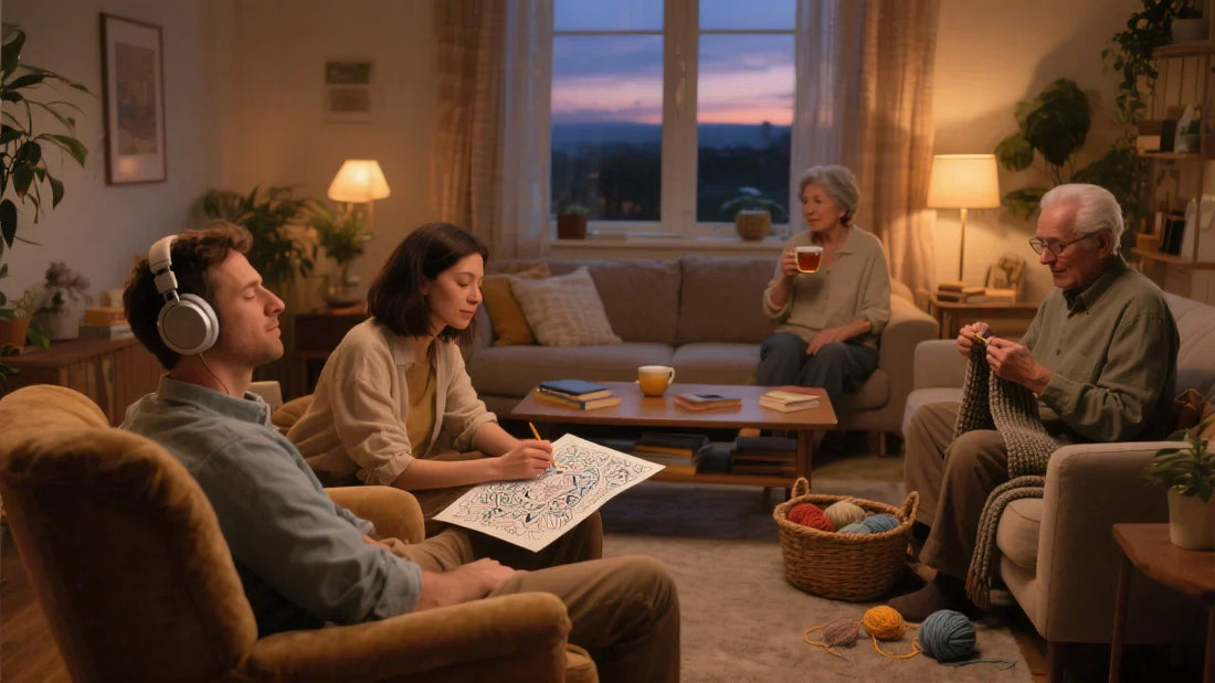 A quiet family evening of gentle activities